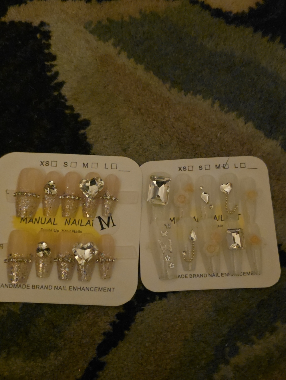 Crystal Accent Pink Press-On Nail Set Size Med. 17679